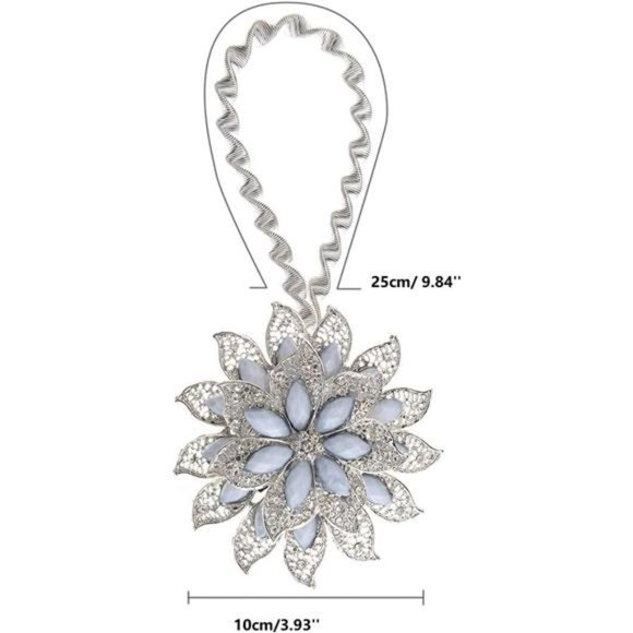 Classic Luxury Big Crystal Magnetic Curtain Tieback and Holdback Flower Curtain - Picture 2 of 6